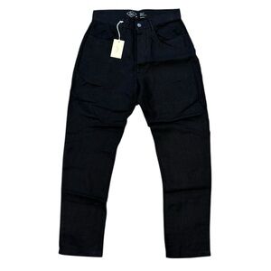 Alex Crane Mens Black Slim 100% Linen Pants